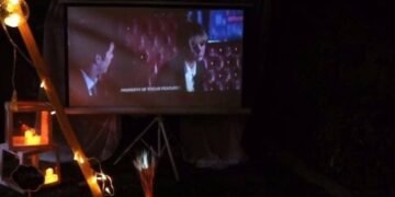 لاول مرة في كربلاء ، سينما متنقلة وجوالة ، تقيمها الشابه ثريا محمود