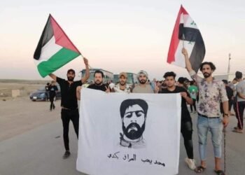 دعما لفلسطين .. “التشرينيون” على مقربة من الحدود الاردنية بحماية الجيش العراقي