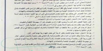 بالوثيقة || ضوابط الامتحانات المدرسية للصف السادس إبتدائي