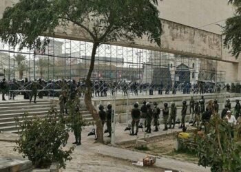 بالصور: أنتشار امني مكثف في التحرير وسط بغداد
