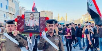 كربلاء : بعد 40 يوم من اغتياله .. التشييع الرمزي لإيهاب جواد الوزني