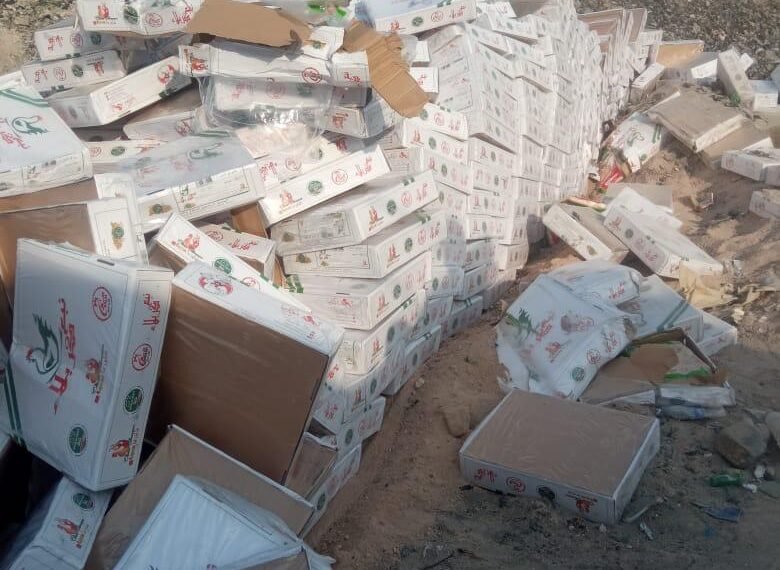أحباط عملية تهريب دجاج عبر منفذ أم قصر