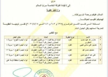 سرايا السلام تعلن طرد 5 مقاتلين وفق قانون العقوبات العسكرية