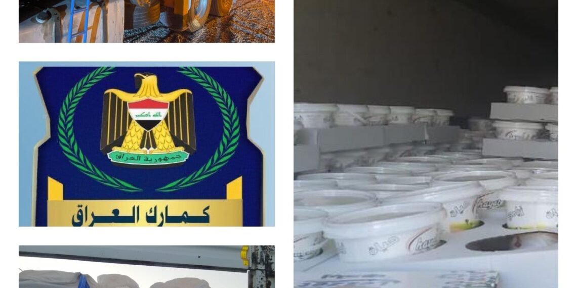 ضبط 3 شاحنات محملة بمواد مخالفة في جمرك المنطقة الشمالية