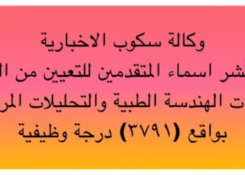 وكالة سكوب الاخبارية تنشر أسماء المتقدمين  للتعيين بواقع (٣٧٩١) درجة وظيفية