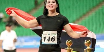 البطلة العراقية دانا حسين تحقق ذهبية سباق 100 متر في بطولة غرب آسيا لألعاب القوى