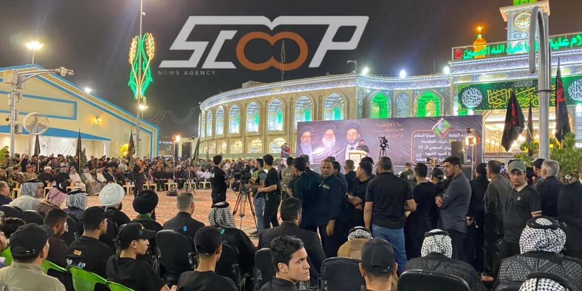 في باب قبلة الامام الحسين (عليه السلام)سرايا السلام تقيم المهرجان السنوي لشهادة السيد محمد الصدر ونجليه