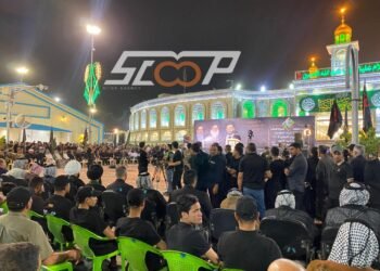 في باب قبلة الامام الحسين (عليه السلام)سرايا السلام تقيم المهرجان السنوي لشهادة السيد محمد الصدر ونجليه