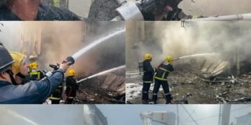فرق الدفاع المدني تسيطر على حريق في أحد فنادق كربلاء